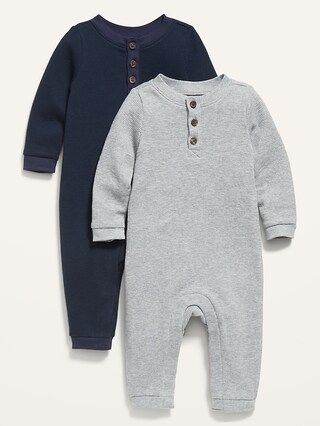 Unisex 2-Pack Henley Thermal One-Piece for Baby | Old Navy (US)