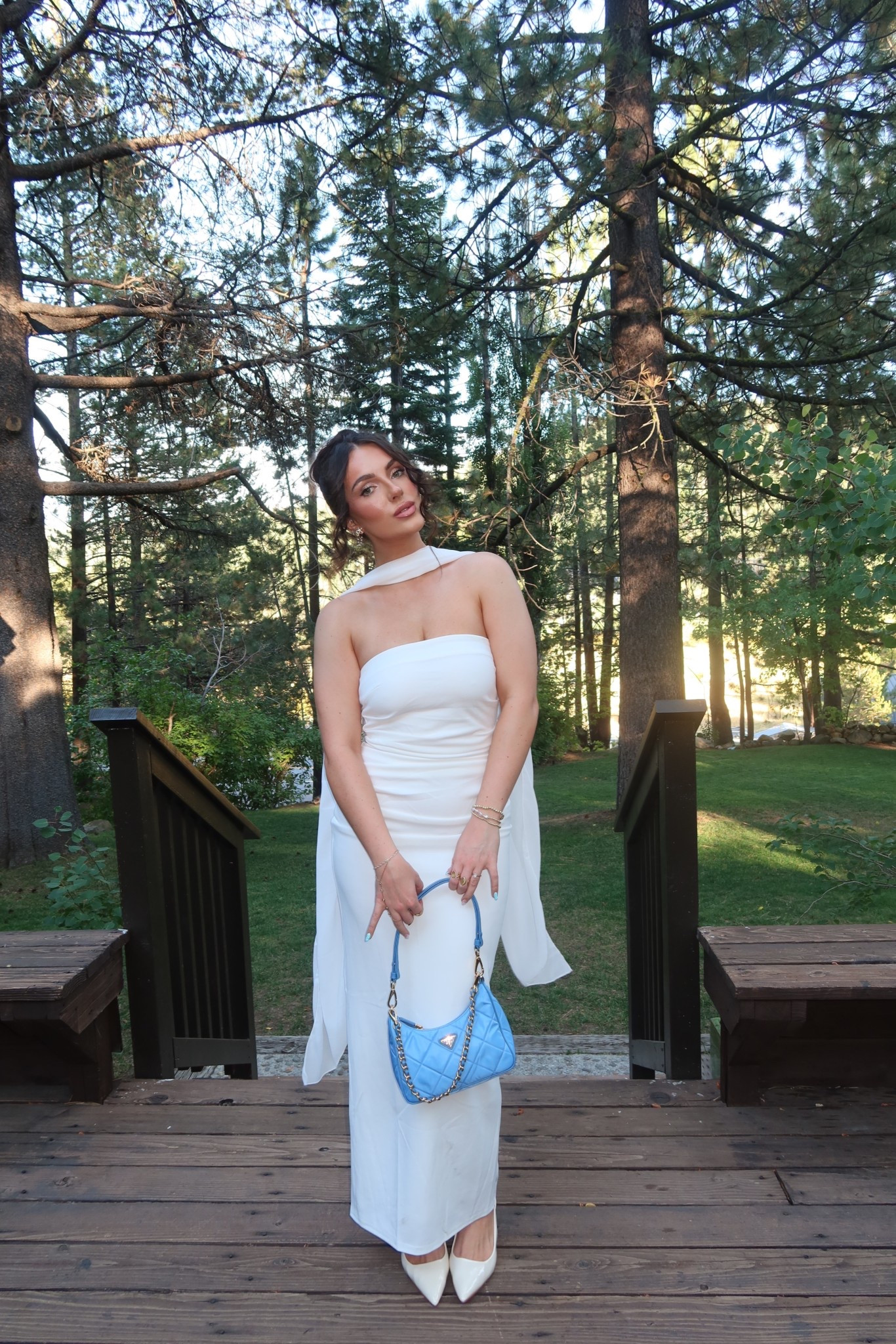 Bachelorette party bride outfit 🤍🩵

#LTKStyleTip #LTKWedding #LTKFindsUnder100