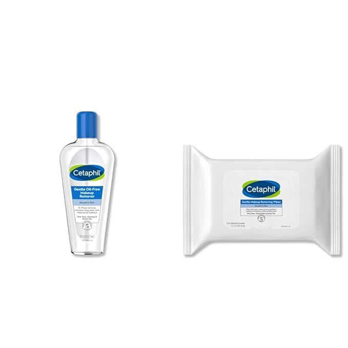 Cetaphil Makeup Remover Bundle - Gentle Waterproof Makeup Remover, Oil-Free 6 oz and Gentle Makeu... | Amazon (US)