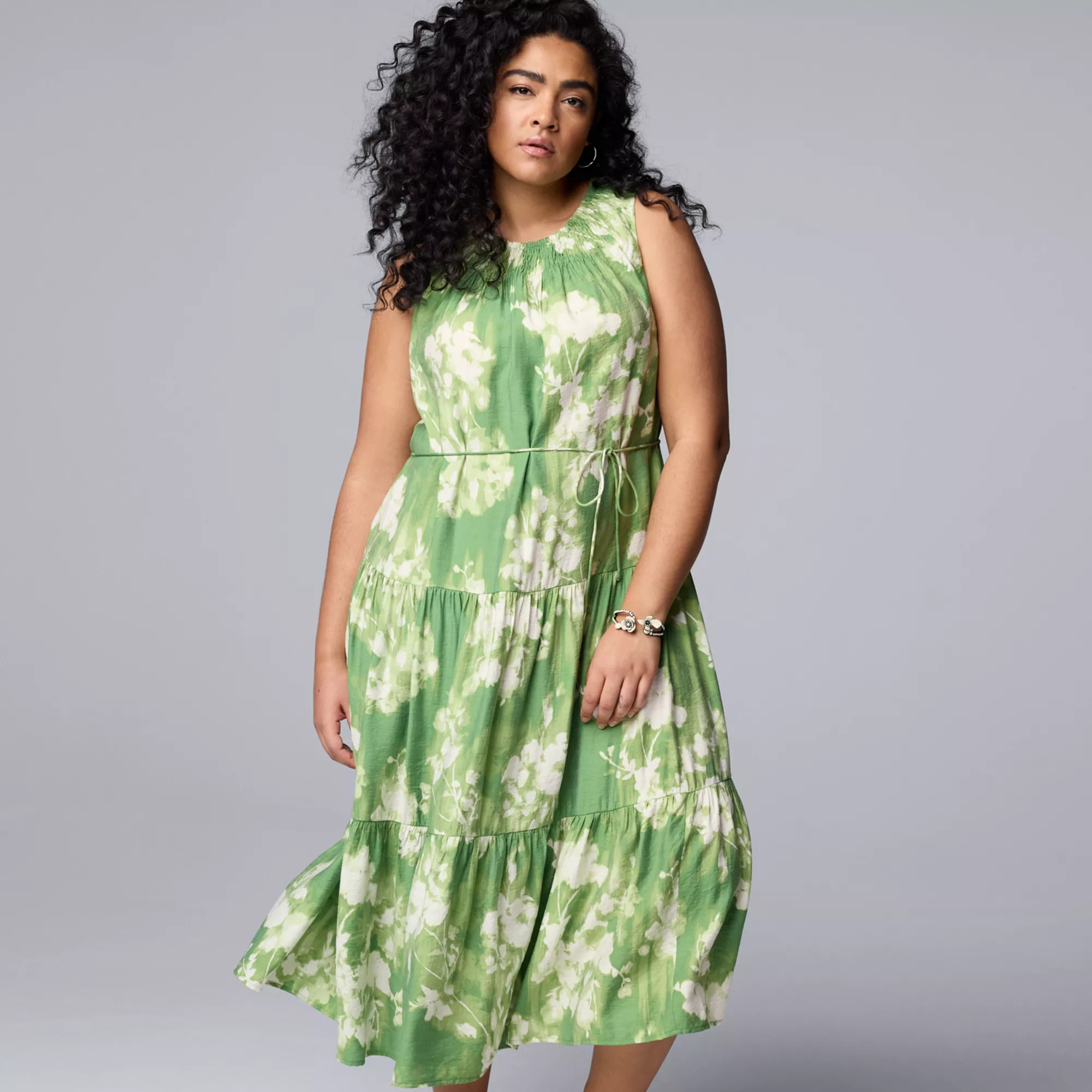 Plus Size Simply Vera Vera Wang Smocked Maxi Dress | Kohl's