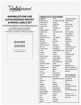 157 Supplementary Minimalist Pantry Labels for Kitchen Containers, Preprinted Black Font on Clear... | Amazon (US)