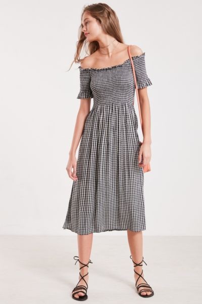 Kimchi Blue Off-The-Shoulder Smocked Dress | Urban Outfitters US