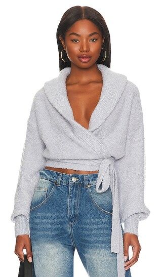 525 Boucle Ballerina Wrap in Sea Wave | Revolve Clothing (Global)