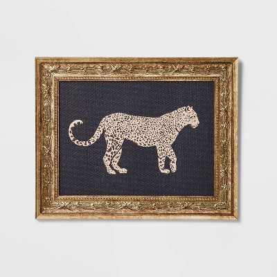 10" x 8" Cheetah Framed Wall Art Canvas - Threshold™ designed with Studio McGee: Gold Frame, Animal Print | Target