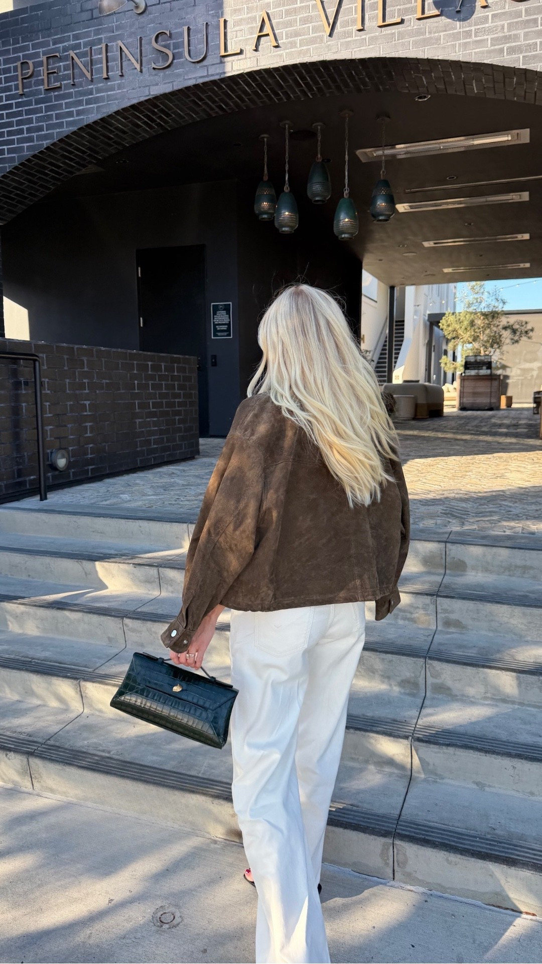 Wearing a med in jacket and tank,  31 in jeans (sized up from 26 for pregnancy), shoes run tts! #kathleenpost

Spring transition outfit, casual chic look, date night outfit, bump friendly, spring outfits 2026, maternity look



#LTKootd #LTKBump #LTKSeasonal