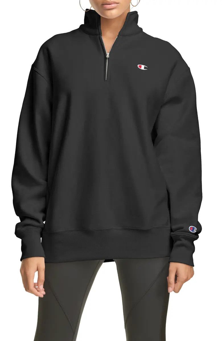 Oversize Reverse Weave® Quarter Zip Sweatshirt | Nordstrom