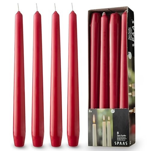Luxurious 10" Red Taper Candles, 8 Pack Long Red Candlesticks for Creating a Bold and Vibrant Atmosphere - Dark Red Tapered Candles for Christmas, Holiday, Dinner - 8 Hour Burn Time | Amazon (US)