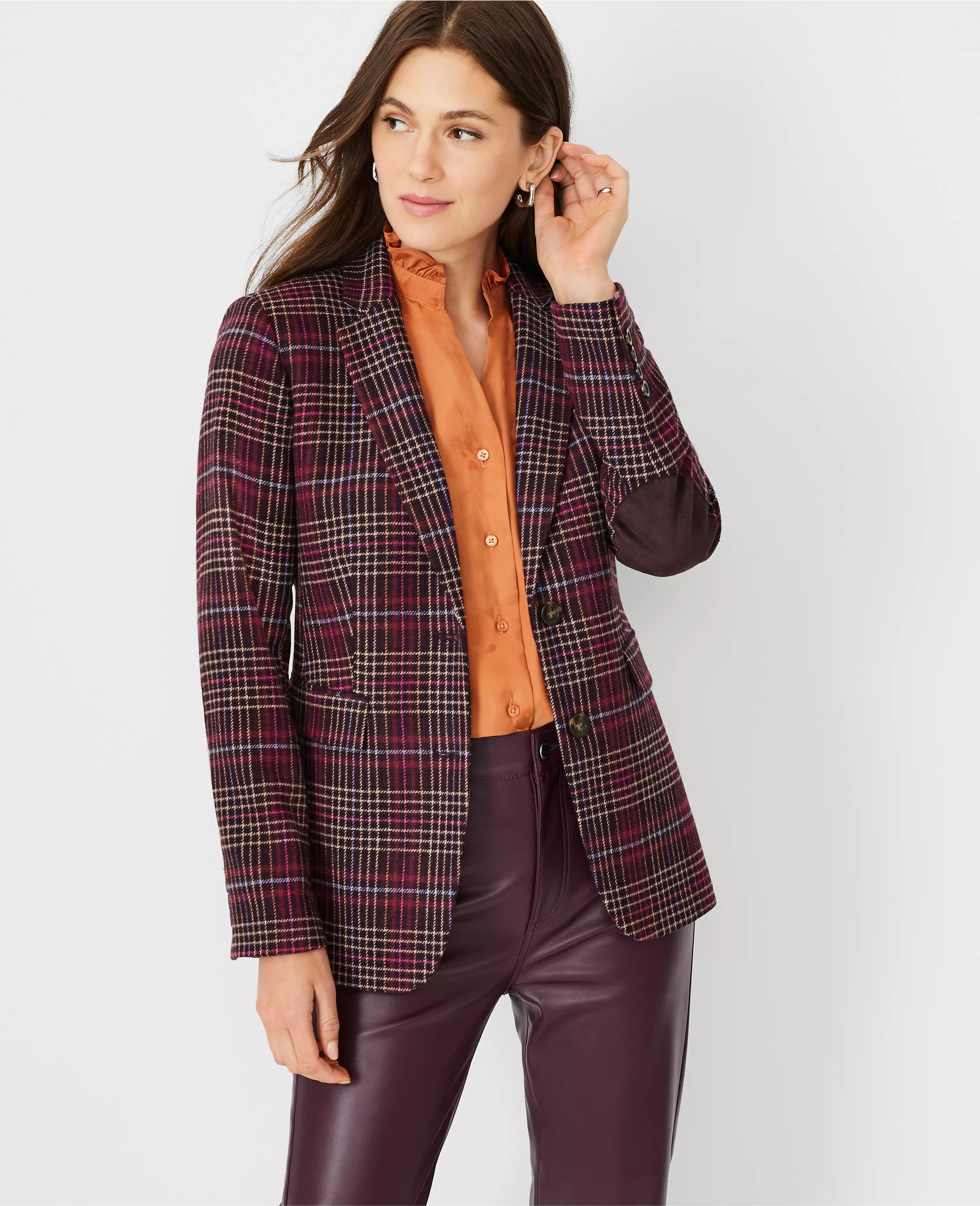 The Petite Greenwich Blazer in Brushed Plaid | Ann Taylor (US)