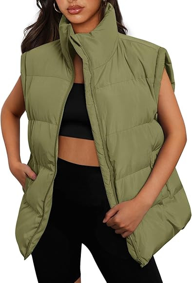 AUTOMET Womens Puffer Vests Bubble Jackets Sleeveless Puffy Long Down Coats Outerwear Quilted Win... | Amazon (US)