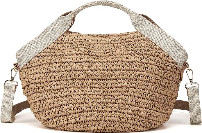 Wicker Purses for Women Beach Straw Bag Summer Rattan Clutch Purse Beach Crossbody Bags for Women | Amazon (US)