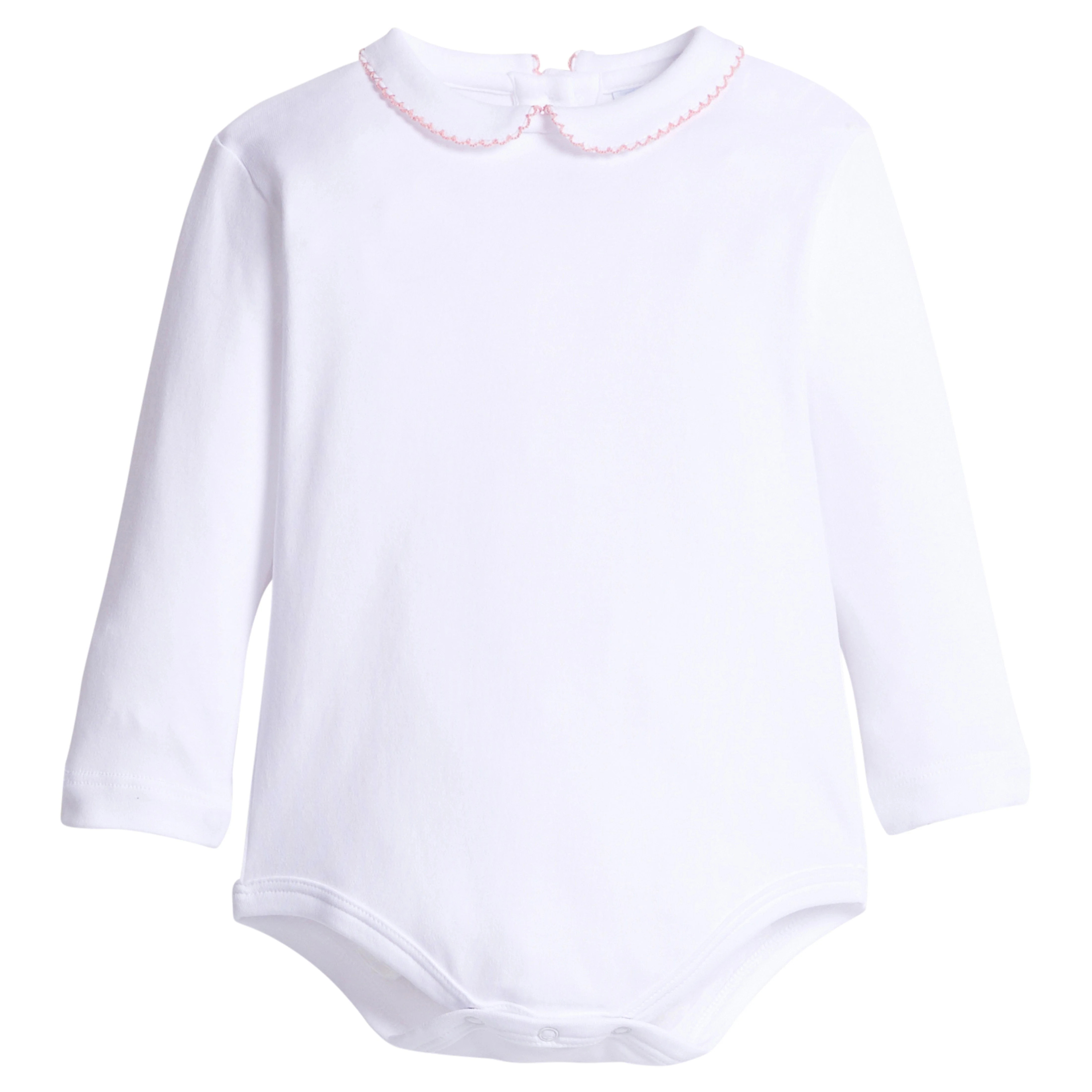 Baby Girl Light Pink Peter Pan Picot Onesie | Little English | Little English