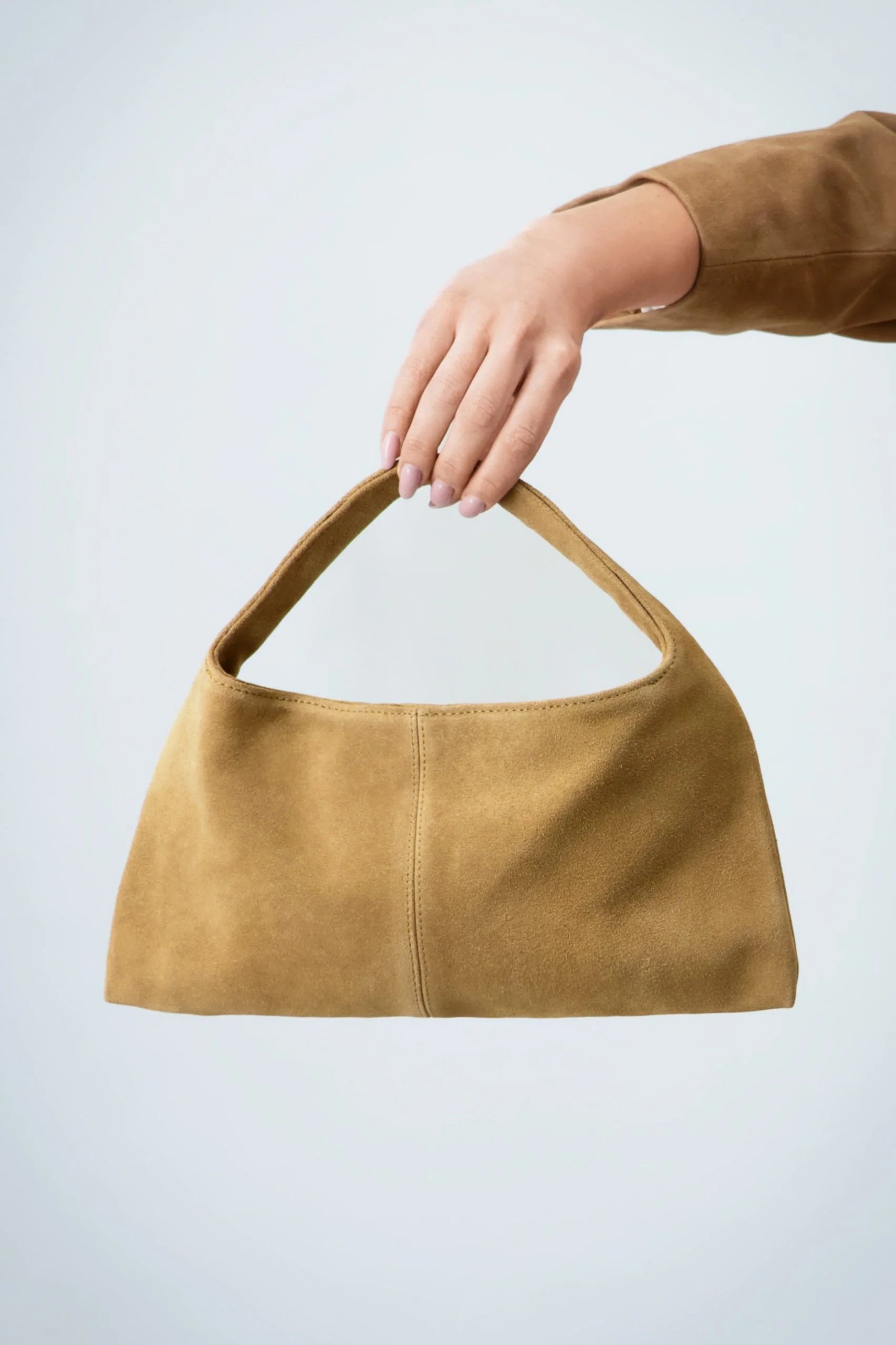 Handle Leather Bag - Beige | Afterhours