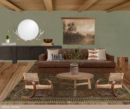 Organic rustic living room design, lodge inspired design, mountain house design 

#LTKhome