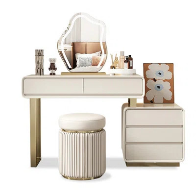 Makeup Vanity with Light mirror,5 drawers,1 chair | Wayfair North America