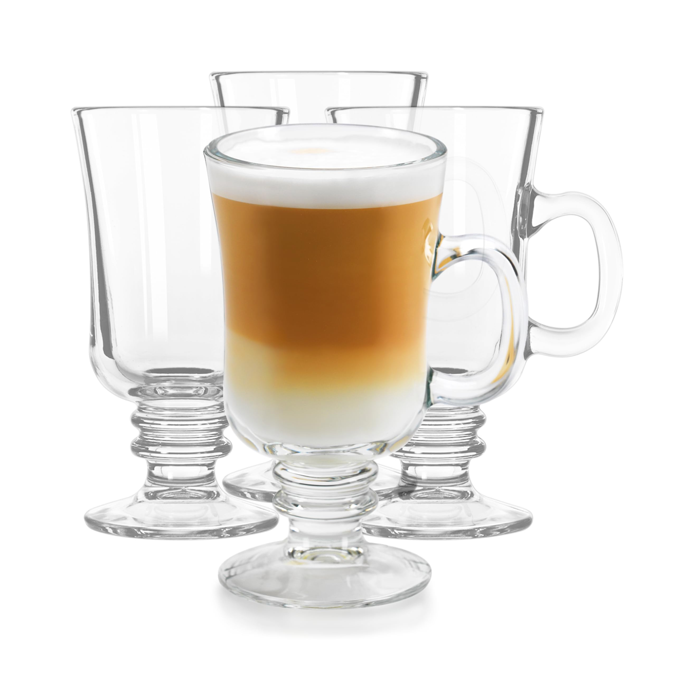 Libbey Irish Coffee Glasses, Elegant Raised Rim Latte Mugs, Dishwasher Safe Glass Irish Coffee Mu... | Amazon (US)