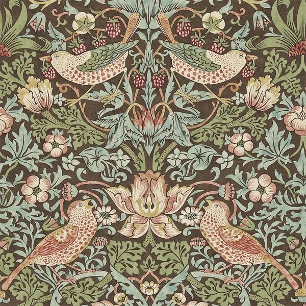 Strawberry Thief Floral Wallpaper Roll | Wayfair North America