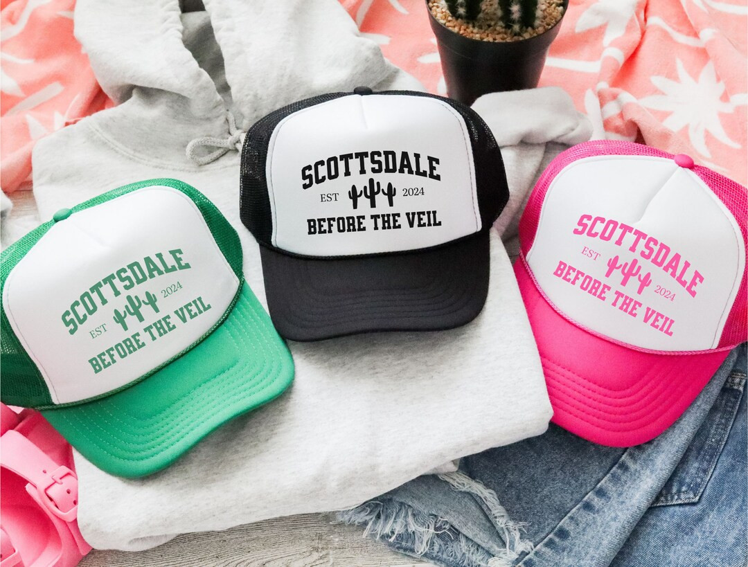 Personalized Bachelorette Party Trucker Hat Scottsdale Bachelorette Cap Western Bride Customized ... | Etsy (US)