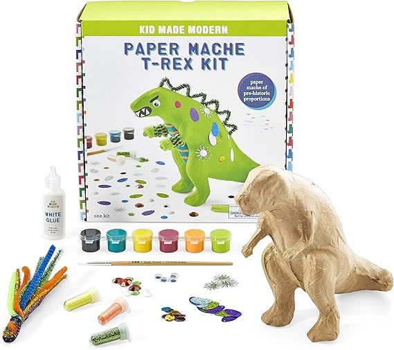 Kid Made Modern Paper Mache T-Rex Kit - Dinosaurs Art Project for Kids, Ages 6 and Up | Amazon (US)