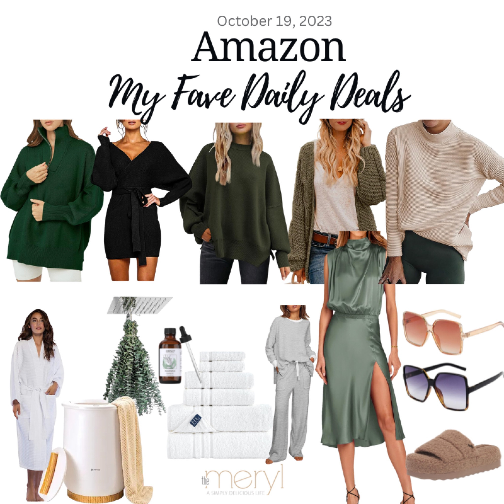 Amazon Deals 10.19.23
Luxury Bathroom Towel Warmer Waffle Robe Hanging Eucalyptus Bath Towels Pajamas Holiday Dress Wrap Sweater Dress Cardigan UGG Slides Large Sunglasses 

#LTKsalealert #LTKhome #LTKstyletip