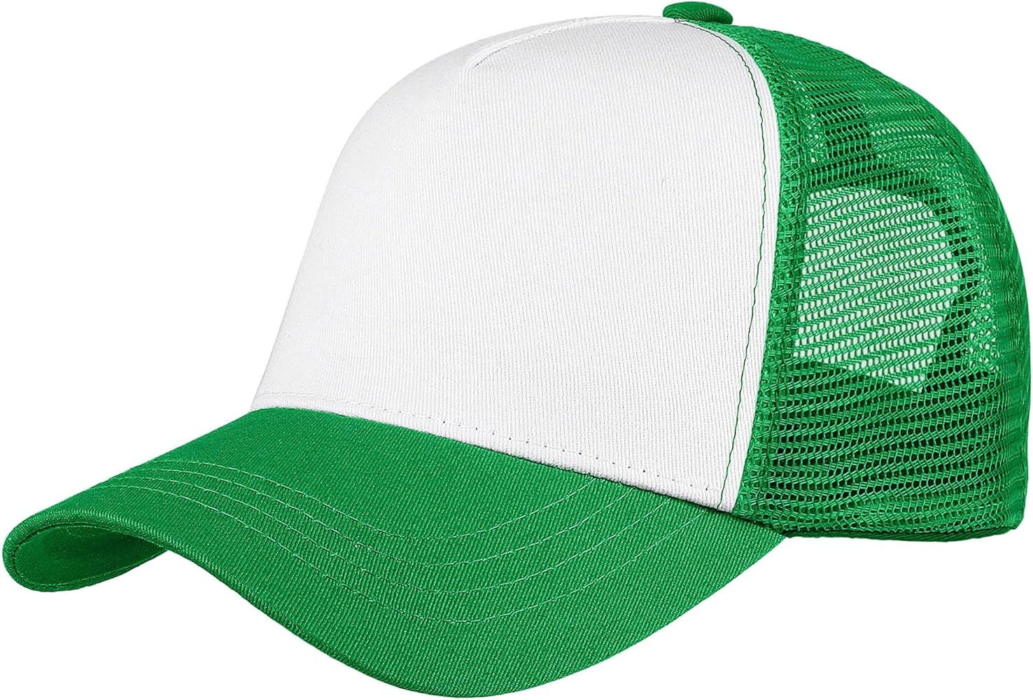 Falari 5-Panel Mesh Baseball Cap, Trucker Hat, Structured Plain Design, Cotton, Adjustable Size | Amazon (US)