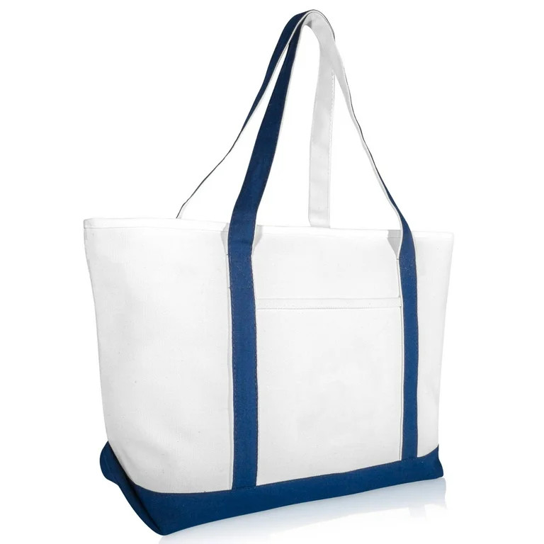 DALIX by DALIX Women's 24 oz. Cotton Canvas Tote Bag, Navy Blue | Walmart (US)