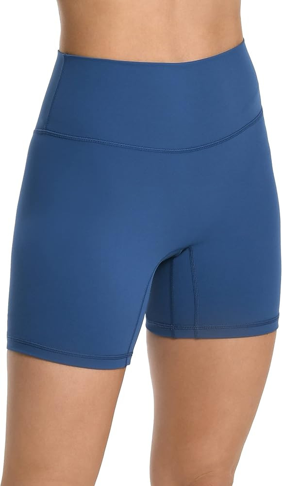 YUNOGA Women's High Waist Athletic Shorts 6" Inseam Yoga Shorts No Front Seam Workout Running Bik... | Amazon (US)