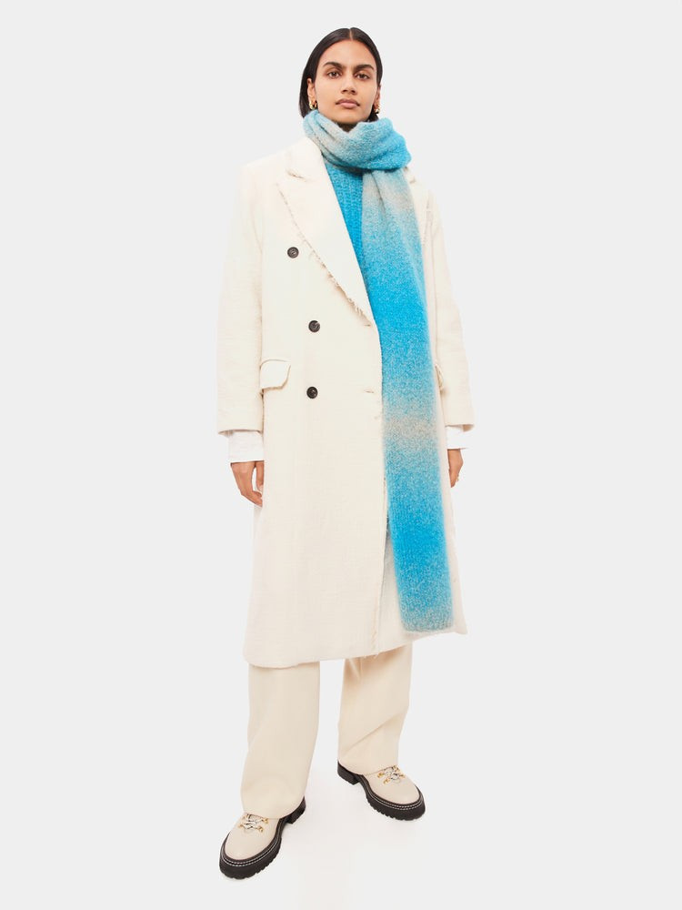 Italian Wool Raw Edge Overcoat | White | Jigsaw (UK)