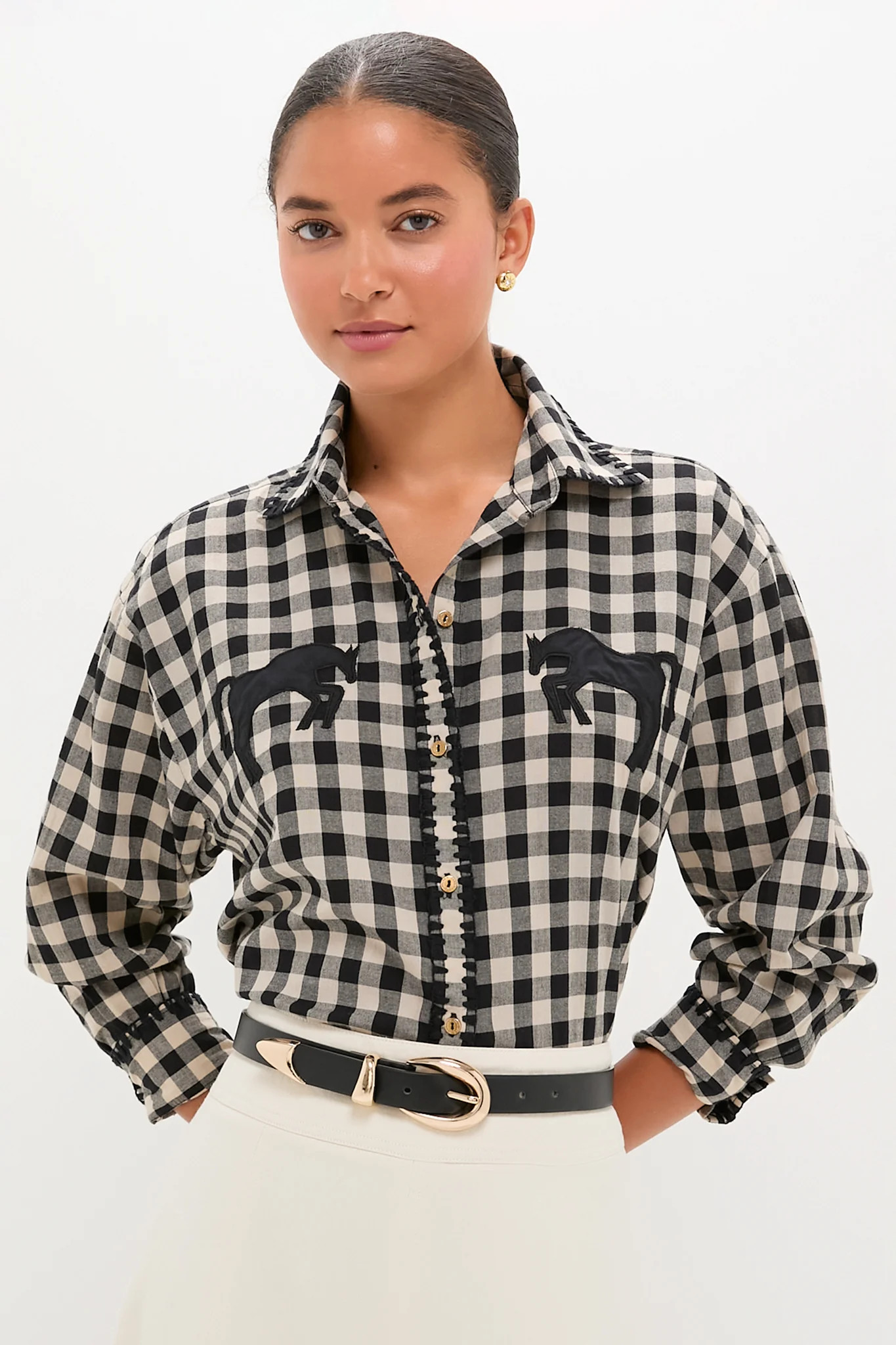 Black Plaid Boyfriend Shirt | Tuckernuck (US)