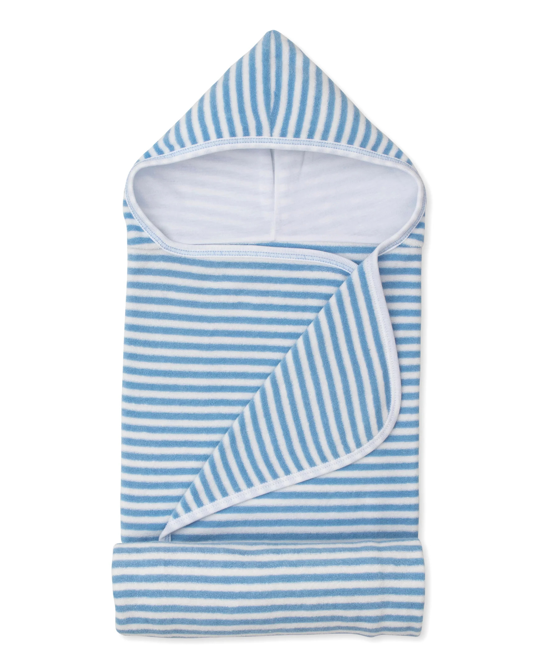 Cabana Terry Stripes Light Blue Hooded Beach Towel | Kissy Kissy