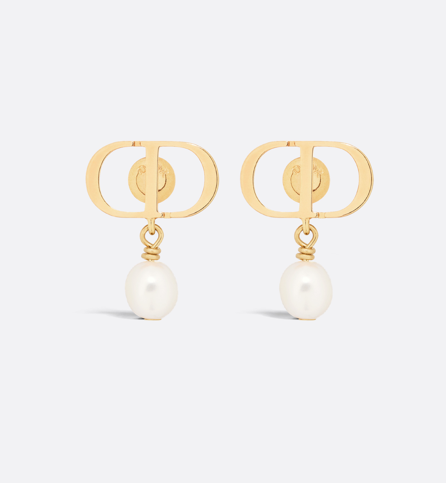Petit CD Earrings Gold-Finish Metal and White Resin Pearls | DIOR | Christian Dior Parfums UK
