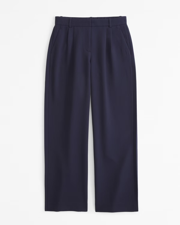 Women's Curve Love A&F Sloane Low Rise Tailored Wide Leg Pant | Women's Clearance | Abercrombie.c... | Abercrombie & Fitch (US)