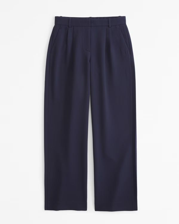 Curve Love A&F Sloane Low Rise Tailored Wide Leg Pant | Abercrombie & Fitch (US)