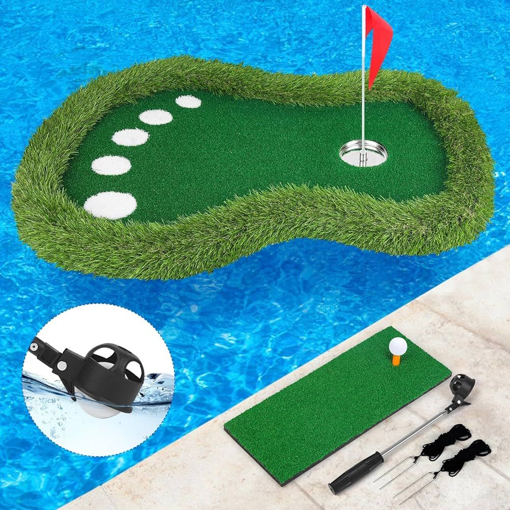 Floating Golf Green for Pool, Floating Chipping Green Mat with Ball Retriever for Pool/Lake, No D... | Amazon (US)