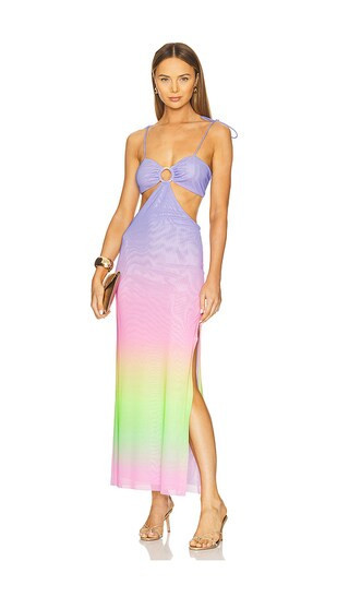 Kulani Kinis Ring Cut Out Maxi Dress in Purple,Green. - size S | Revolve Clothing (Global)