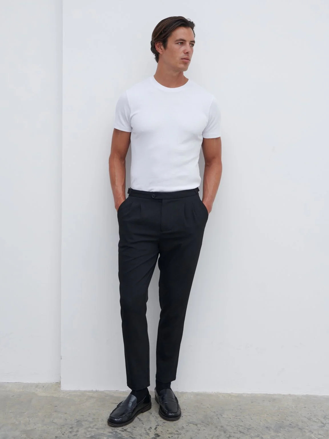Axton Tailored Trousers - Black | NOBL