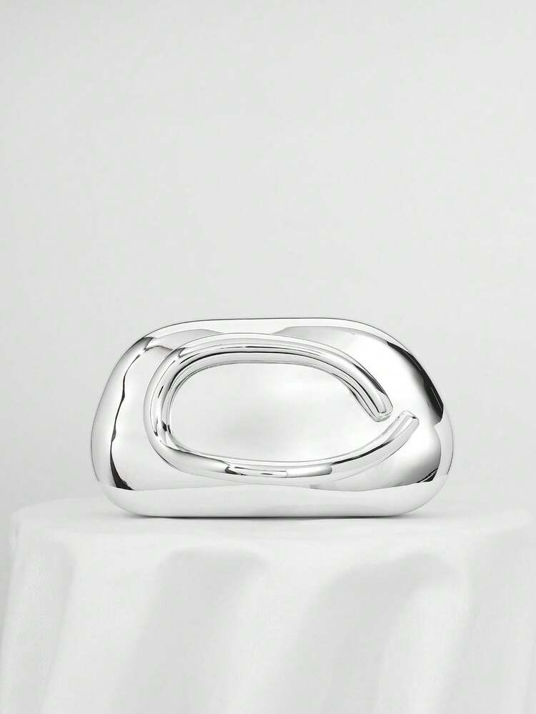 Vintage Metal Decor Box Shape Evening Clutch Bag, Party Purse, Formal Dress Bag, Dance Party Handbag With Chain Strap For Women | SHEIN