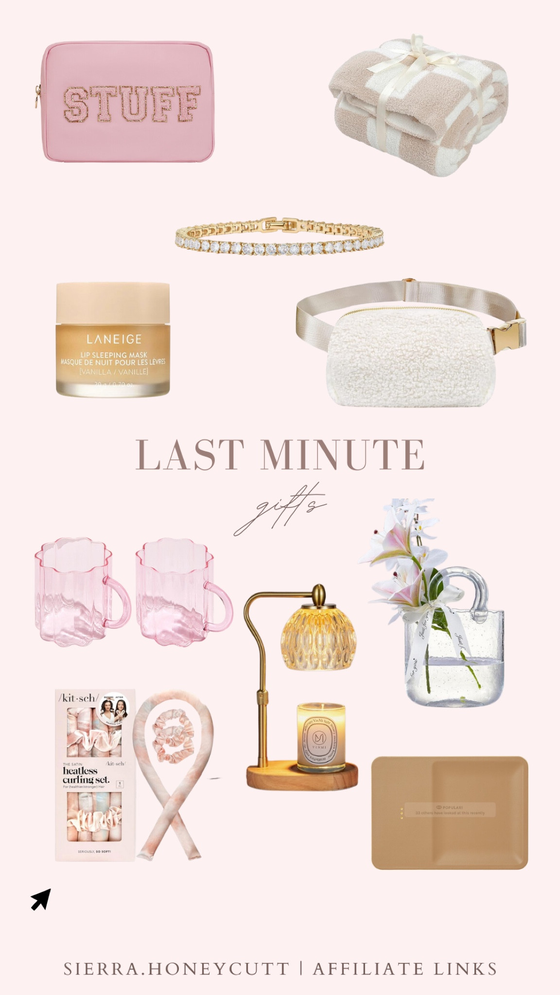 Last minute gifts, laneige lip mask Sherpa belt bag tennis bracelet mugs heartless curlers vase candlewarmer wireless charger 

#LTKGiftGuide #LTKSeasonal #LTKHoliday