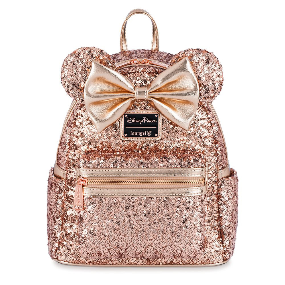 Minnie Mouse Sequin Loungefly Mini Backpack Rose Gold Official shopDisney | Disney Store