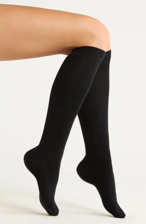 Nordstrom Knee High Merino Wool Blend Socks in Black at Nordstrom, Size 9 | Nordstrom