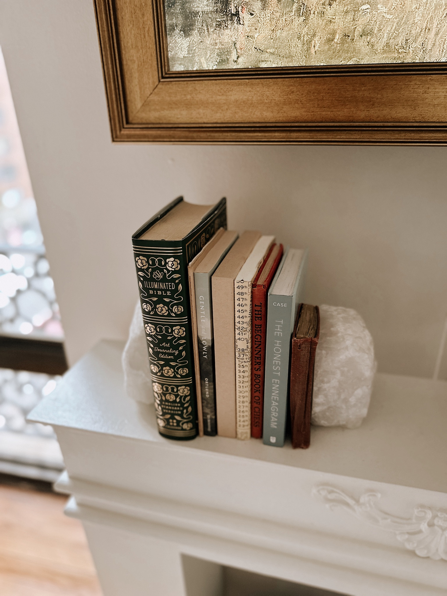 A dainty way to display pretty books on your fireplace mantel 📖 
Also linked is the artwork we use on our Samsung Framed TV  ✨

#LTKhome