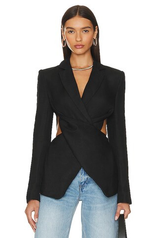 Favorite Jacquard Draped Blazer in Black

              
    
        
        
            Favor... | Revolve Clothing (Global)