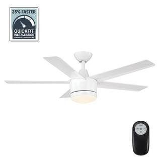Home Decorators Collection Merwry 48 in. Integrated LED Indoor White Ceiling Fan with Light Kit a... | The Home Depot