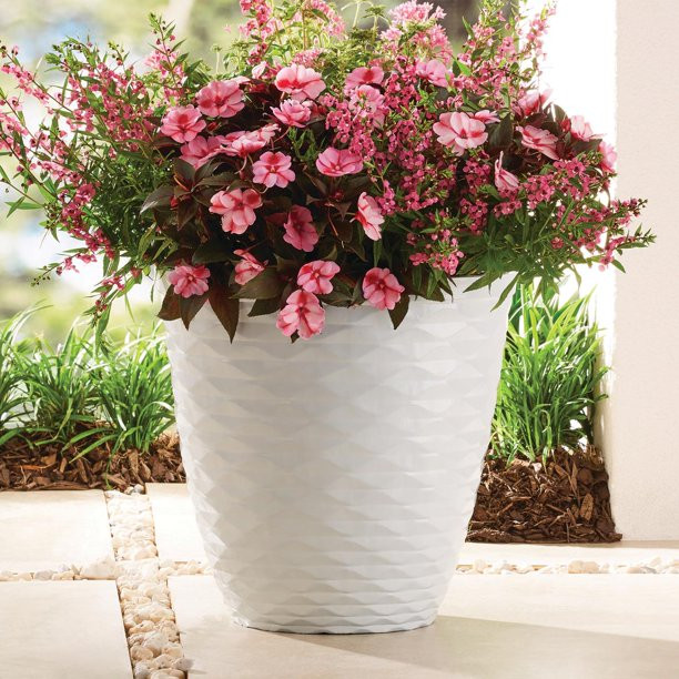 Better Homes & Gardens Caden White Recycled Resin Planter, 15.9in x 15.9in x 16in - Walmart.com | Walmart (US)