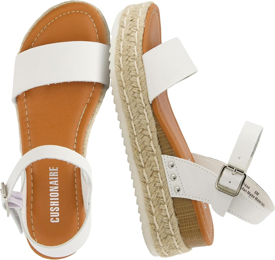 CUSHIONAIRE Melissa Espadrille Platform Sandals For Women with Adjustable Ankle Strap and Memory ... | Amazon (US)