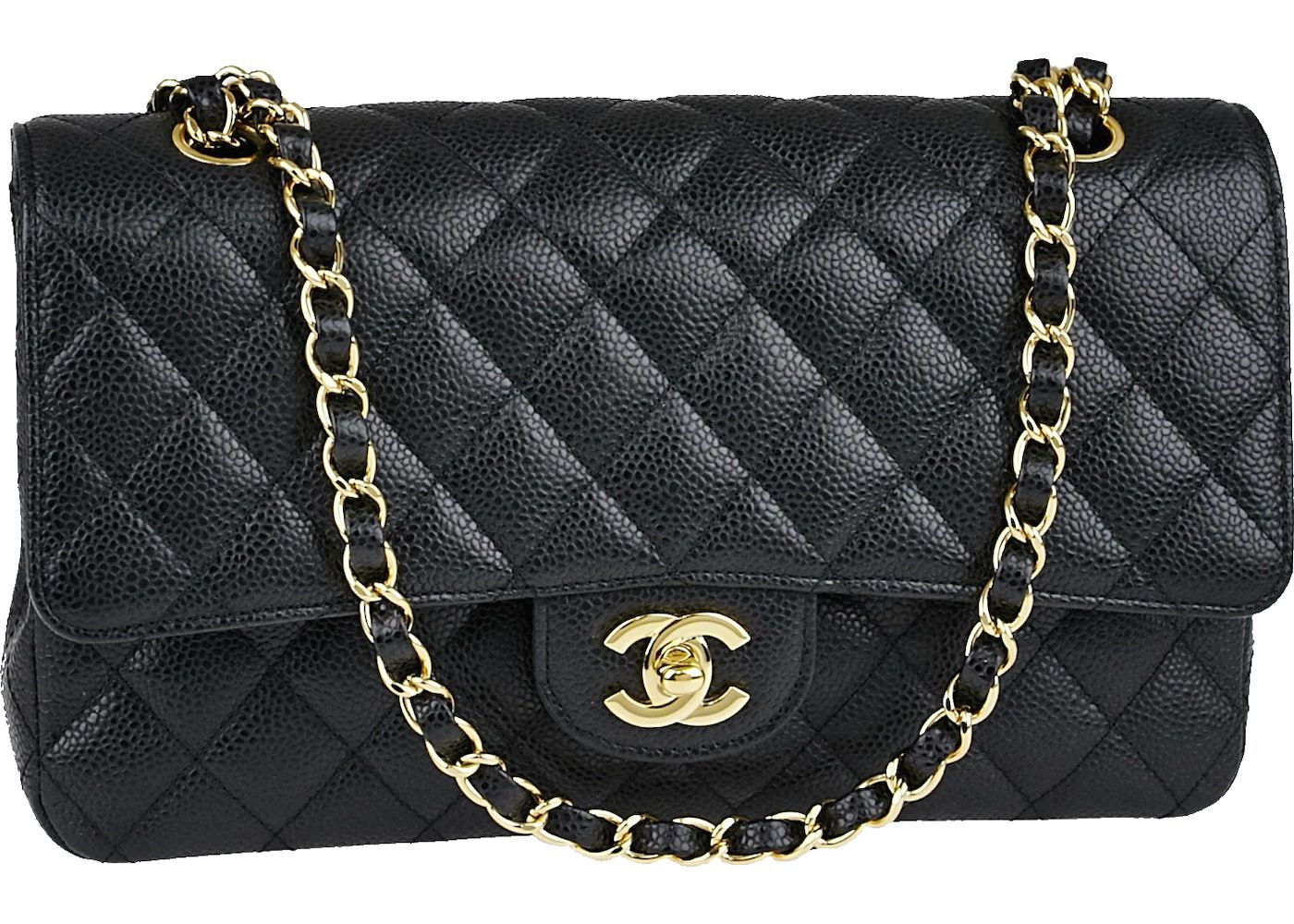 Chanel Classic Double FlapQuilted Caviar Gold-tone Medium Black | StockX