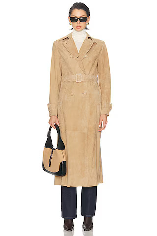 Tate Suede Trench Coat | FWRD 