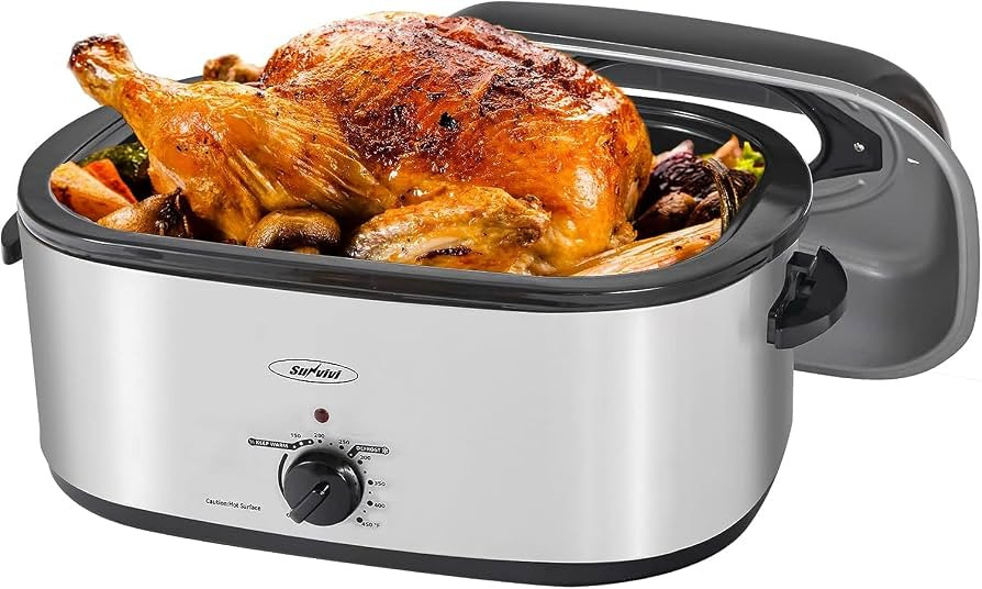 Roaster Oven, 26 Quart Electric Roaster Oven with Glass Lid, Turkey Roaster Oven Buffet with Self... | Amazon (US)