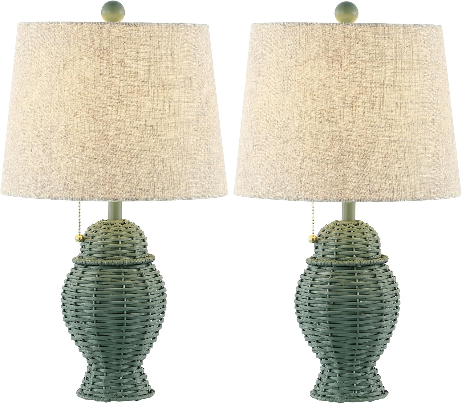 JONATHAN Y JYL4041C-SET2 Margie Wicker 20.5" Bohemian Rustic Iron LED Table Lamp Farmhouse, Coast... | Amazon (US)