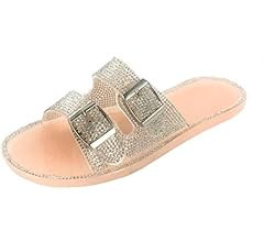 Wild Diva Womens Jelly flip Flop Rhinestone Slippers Sandals | Amazon (US)