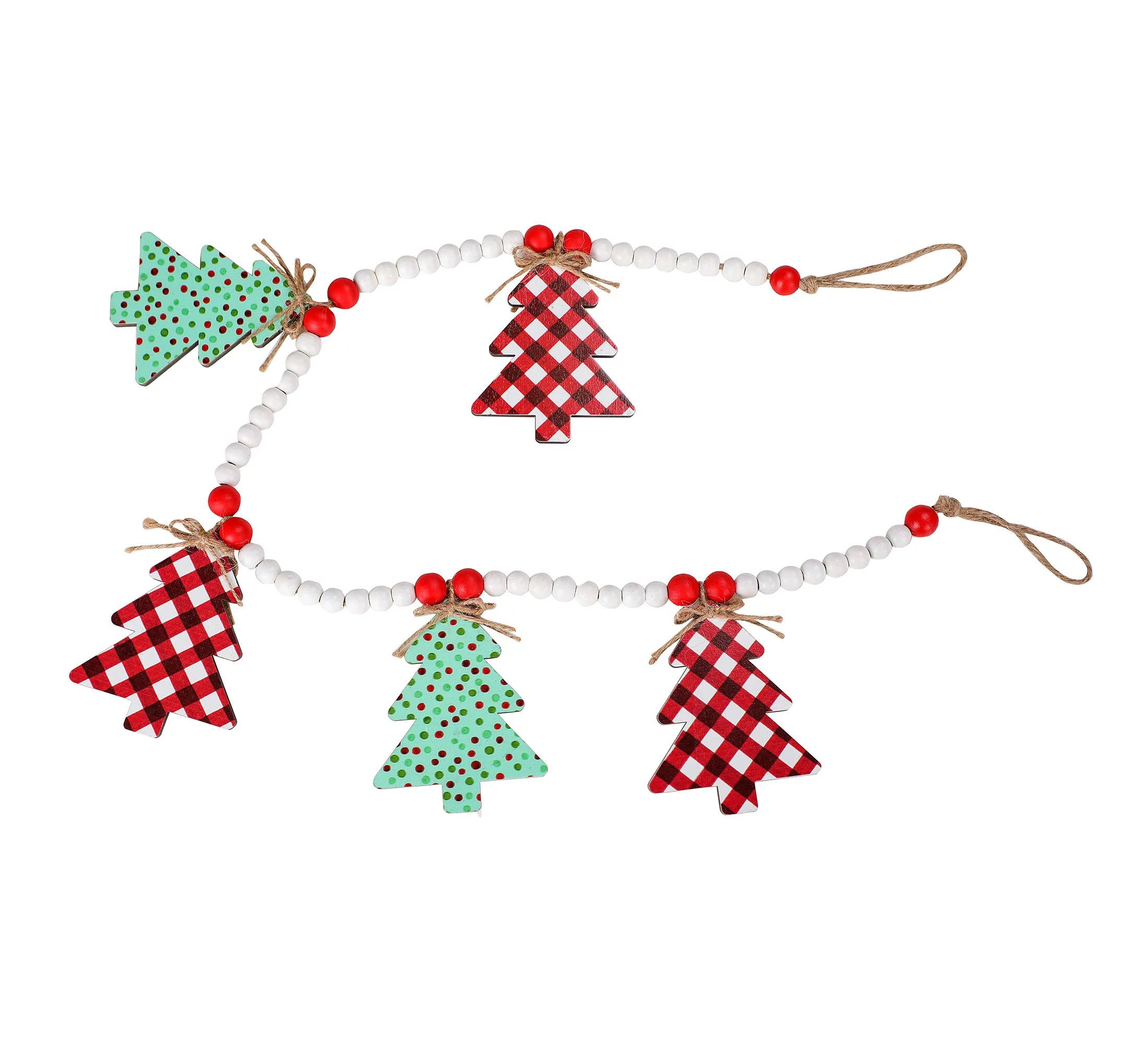 The Pioneer Woman Red and Green Christmas Tree Beaded Garland, 29.53" Long | Walmart (US)